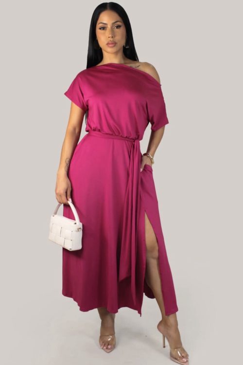 The Raspberry Radiance Midi Dress