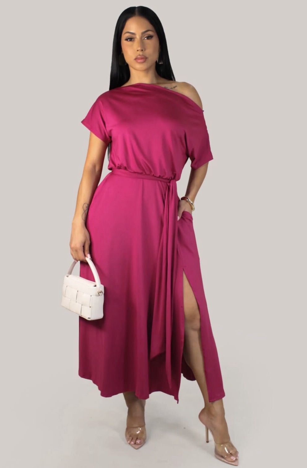 The Raspberry Radiance Midi Dress